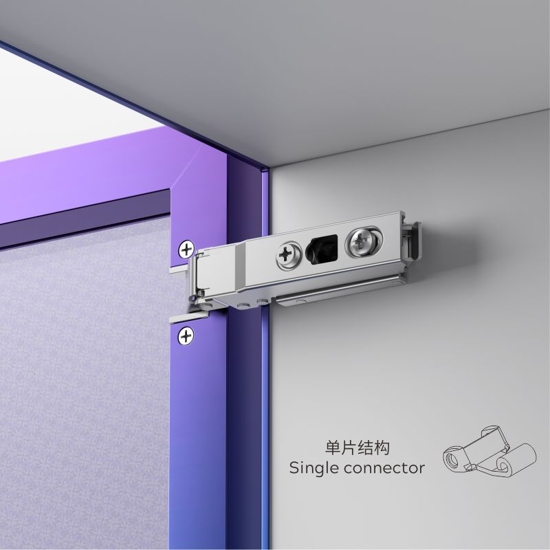 SMALL ANGLE SNAP-ON SOFT CLOSE  ALUMINUM DOORFRAME HINGE  (TWO-WAY)