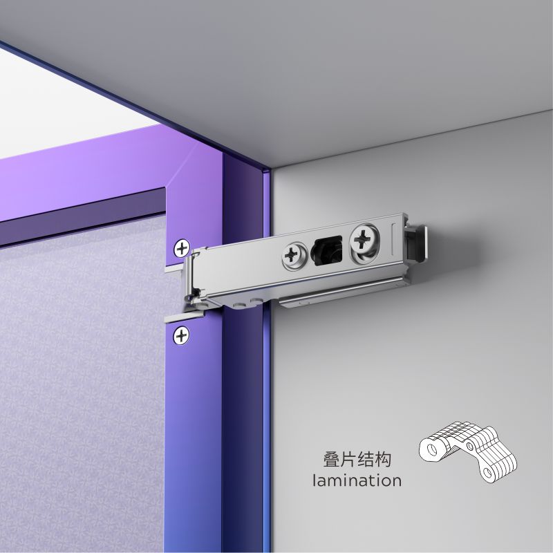 SMALL ANGLE SNAP-ON 3D ADJUSTABLE  SOFT CLOSE ALUMINUM DOORFRAME HINGE  (STOPPABLE TWO-WAY)