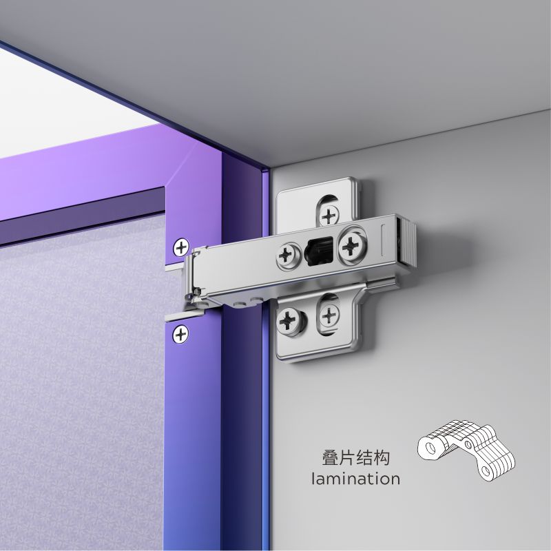 SMALL ANGLE 3D ADJUSTABLE  SOFT CLOSE ALUMINUM DOORFRAME HINGE  (STOPPABLE TWO-WAY)